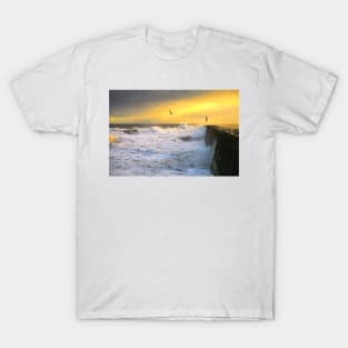 Tynemouth Pier storm in the style of Cezanne T-Shirt